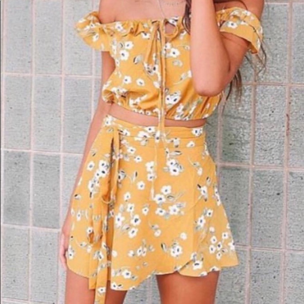 Crop Top with Matching Wrap Skirt